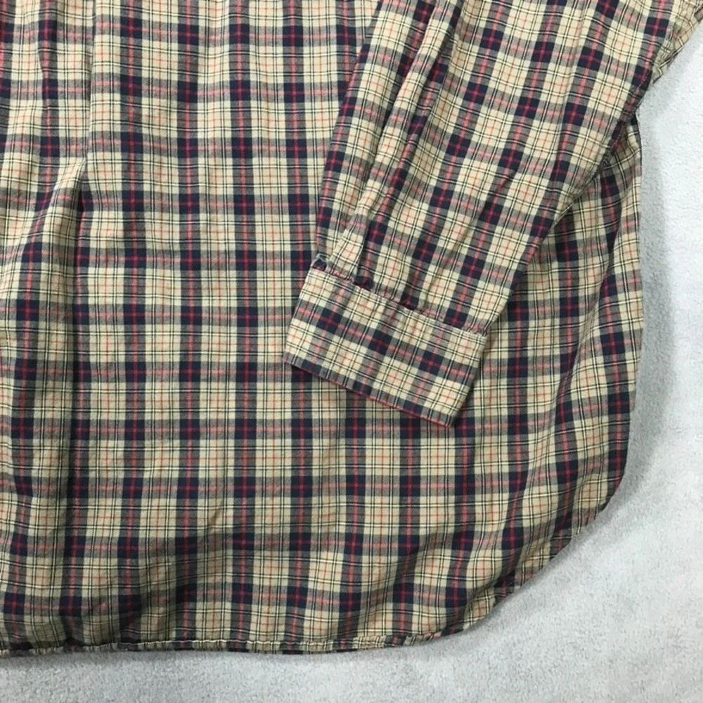 J. Crew Mens XL Plaid Button Down Long Sleeve Shirt Preppy Multicolor Cotton